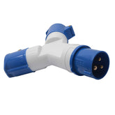 2-Way Splitter BE-TOOL 16A 220v IP44 2 Way 3 pin Industrial Site Plug & Wall Socket Waterproof IP44 Plug Connector Socket 2P+Earth Male/Female